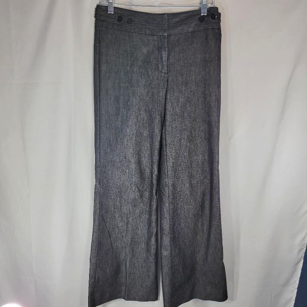 Kenneth Cole Reaction Black Wide Leg Cotton Blend Dress Jeans Size 6